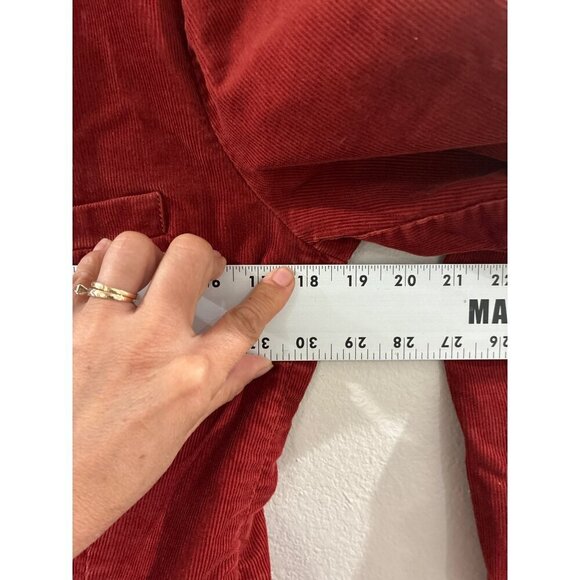 J Crew Burnt Orange Cotton Corduroy Leather Buttons Blazer Women's - Picture 8 of 13